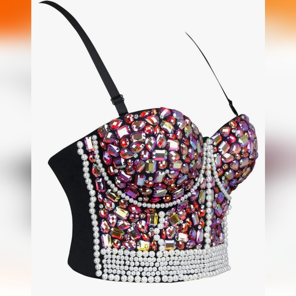 Rhinestone bustier XXL 36B